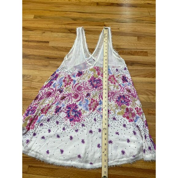 Free People Longwood Women's Dress Slip Lightweight Mini V-Neck M Purple Floral - Picture 5 of 9